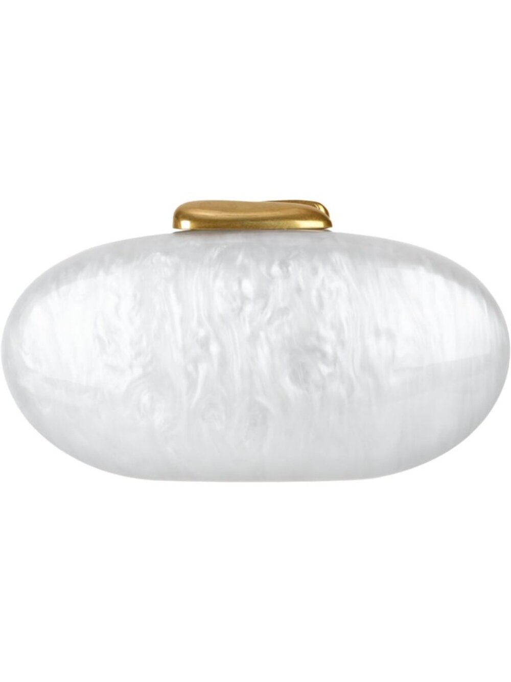 Women's White Acrylic Shell Clutch Purse Oval Seashell Wedding Evening Bag